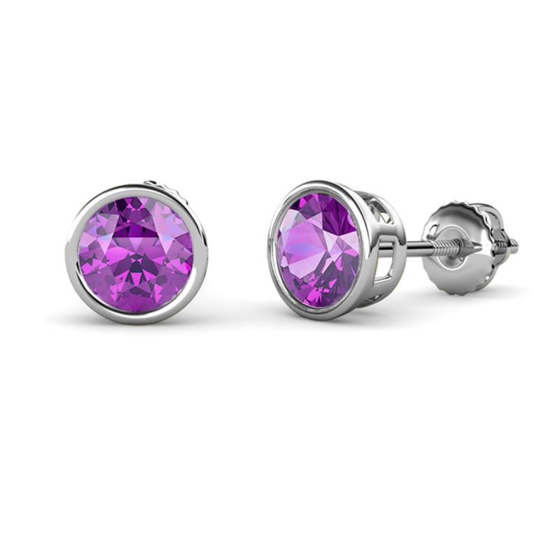 Carys Amethyst (6.5mm) Solitaire Stud Earrings 