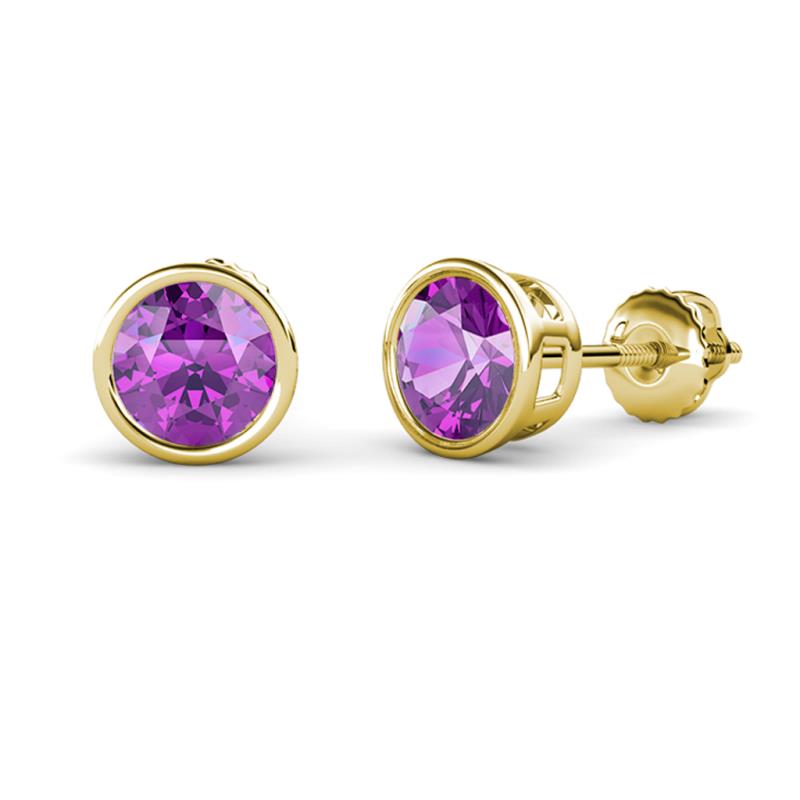 Carys Amethyst (6.5mm) Solitaire Stud Earrings 