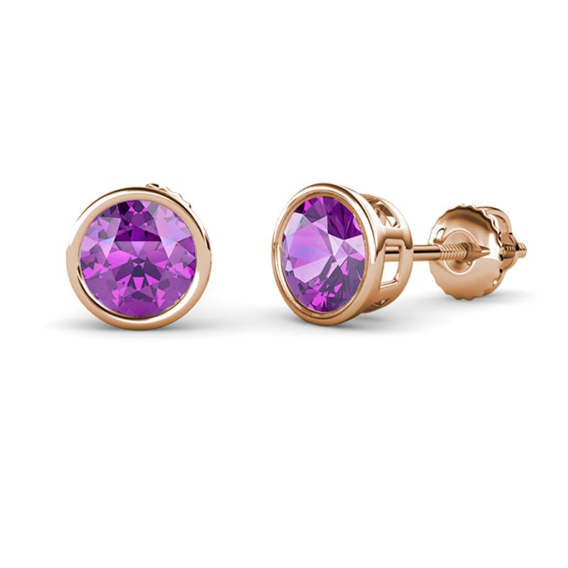 Carys Amethyst (6.5mm) Solitaire Stud Earrings 