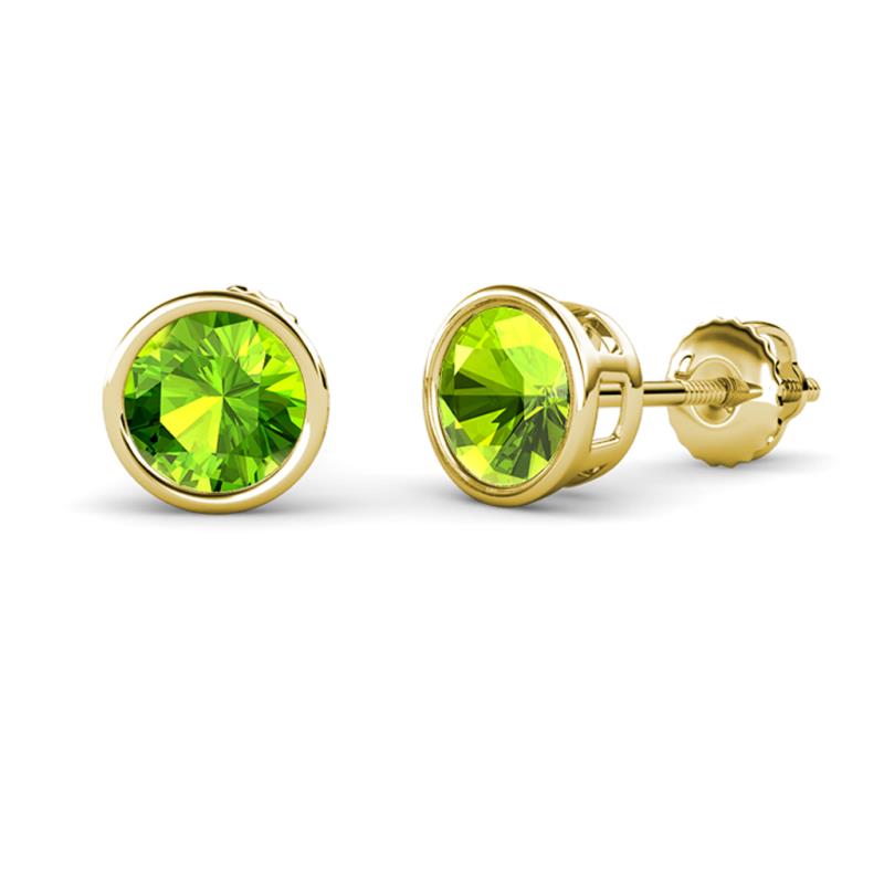 Carys Peridot (6.5mm) Solitaire Stud Earrings 