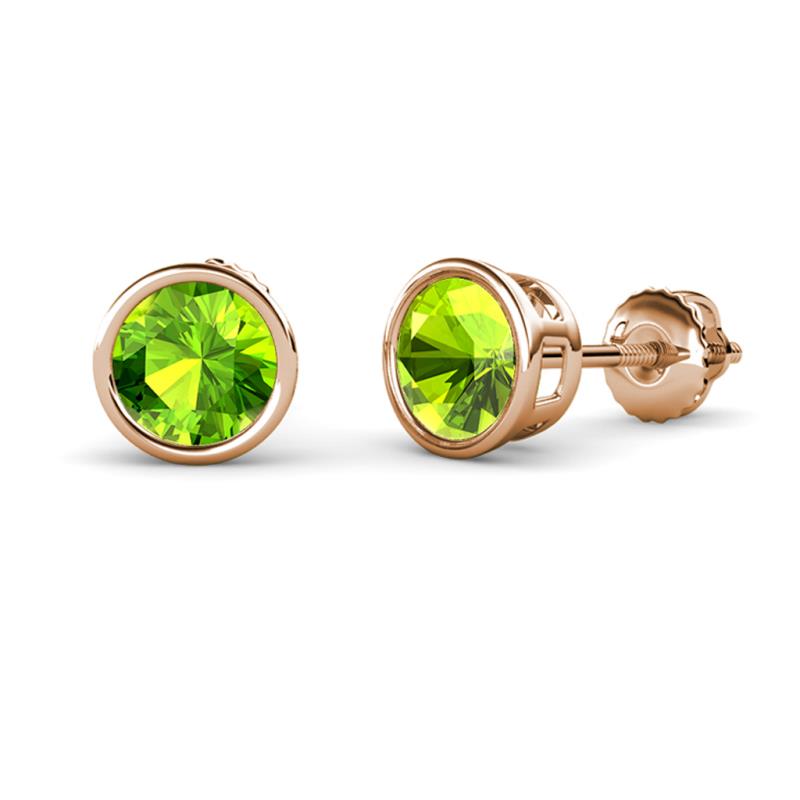 Carys Peridot (6.5mm) Solitaire Stud Earrings 