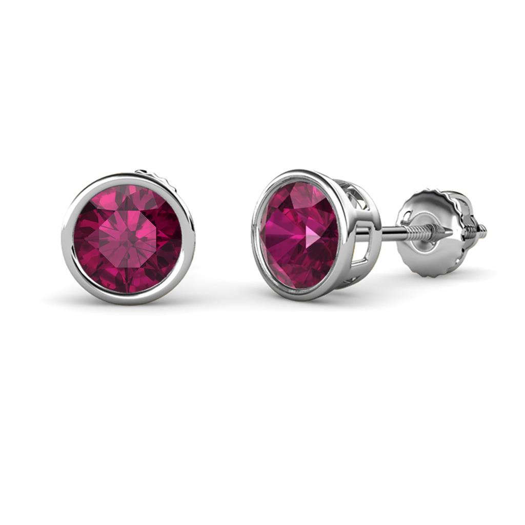 Carys Rhodolite Garnet (6.5mm) Solitaire Stud Earrings 