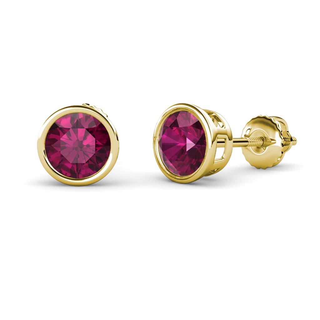 Carys Rhodolite Garnet (6.5mm) Solitaire Stud Earrings 