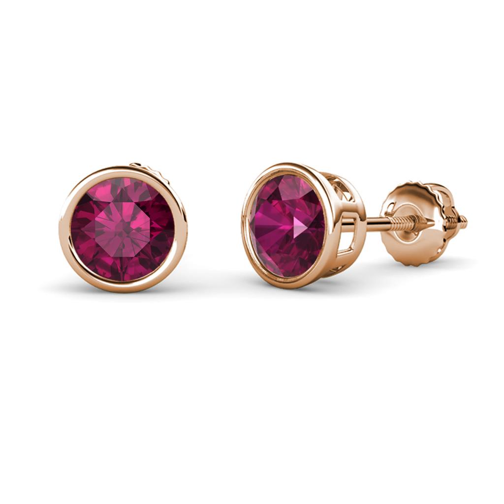 Carys Rhodolite Garnet (6.5mm) Solitaire Stud Earrings 