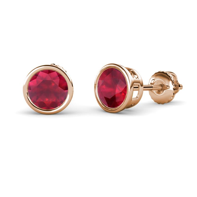 Carys Ruby (6mm) Solitaire Stud Earrings 