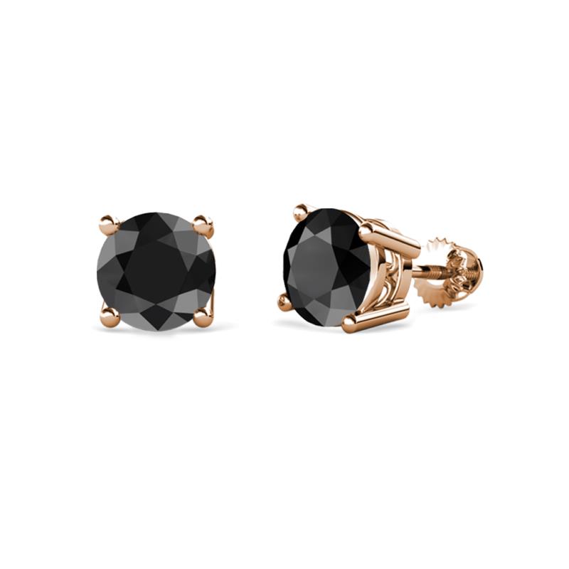 Alina Black Diamond (5mm) Solitaire Stud Earrings 