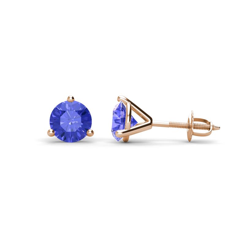 Pema 5mm (0.95 ctw) Tanzanite Martini Solitaire Stud Earrings 