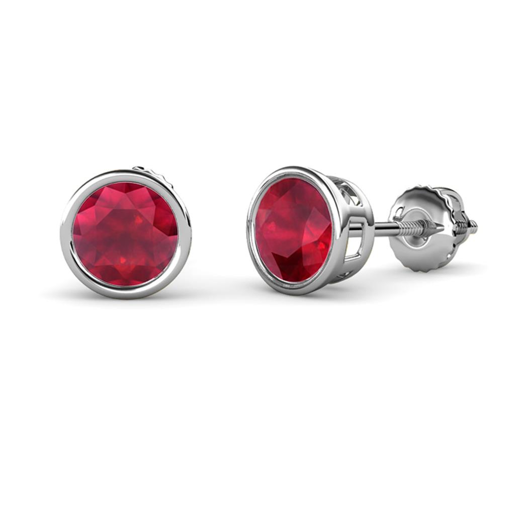 Carys Ruby (5mm) Solitaire Stud Earrings 