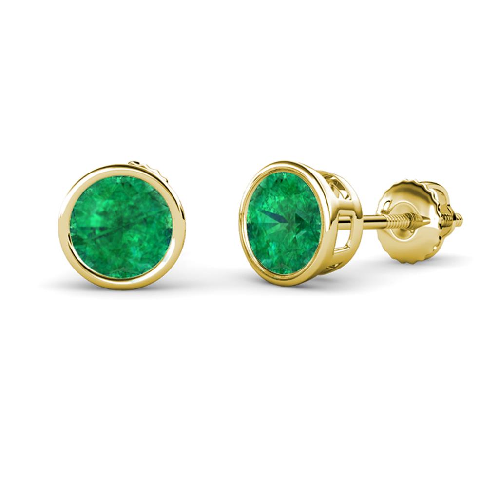 Carys Emerald (5mm) Solitaire Stud Earrings 