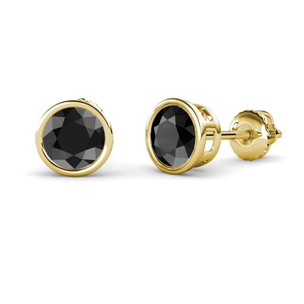 Carys Black Diamond (5mm) Solitaire Stud Earrings 