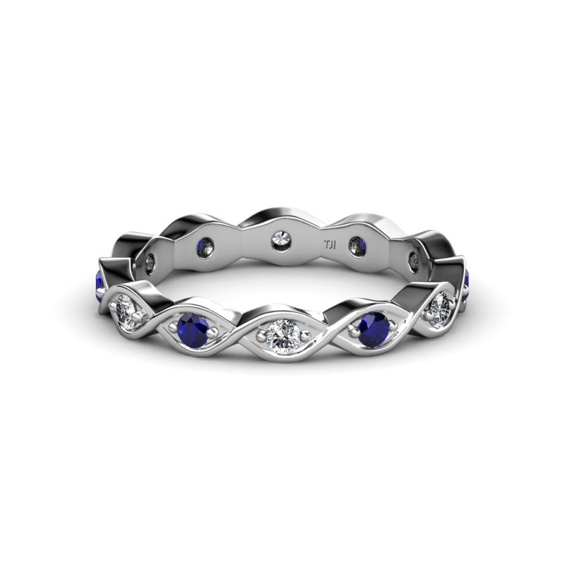 Breanna 1.70 mm Blue Sapphire and Diamond Eternity Band 