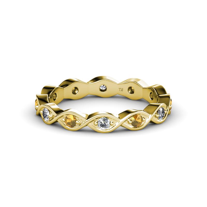 Breanna 2.20 mm Citrine and Diamond Eternity Band 