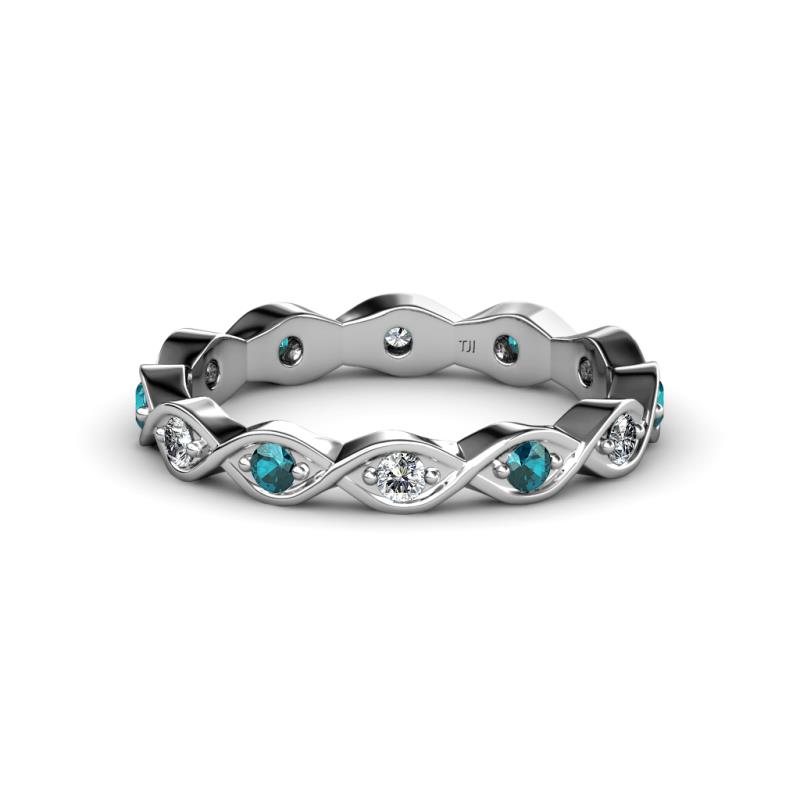 Breanna 2.20 mm London Blue Topaz and Diamond Eternity Band 