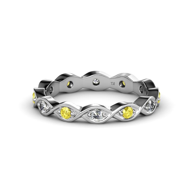 Breanna 2.20 mm Yellow Sapphire and Diamond Eternity Band 