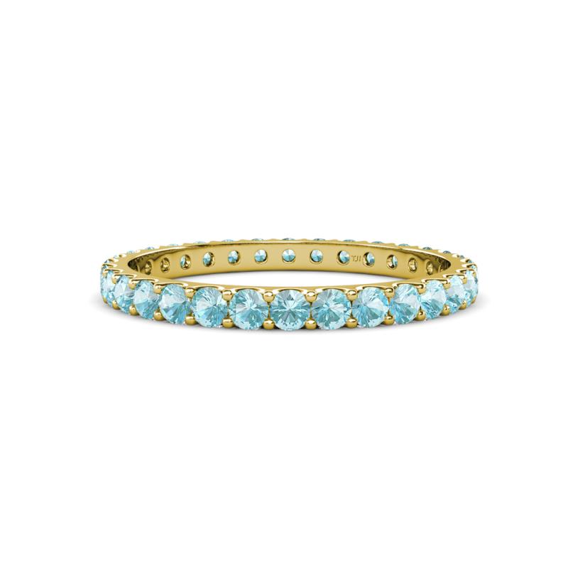 Audrey 2.70 mm Aquamarine U Prong Eternity Band 