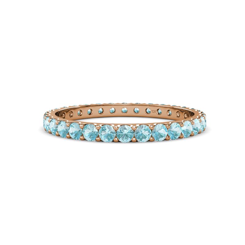 Audrey 2.70 mm Aquamarine U Prong Eternity Band 