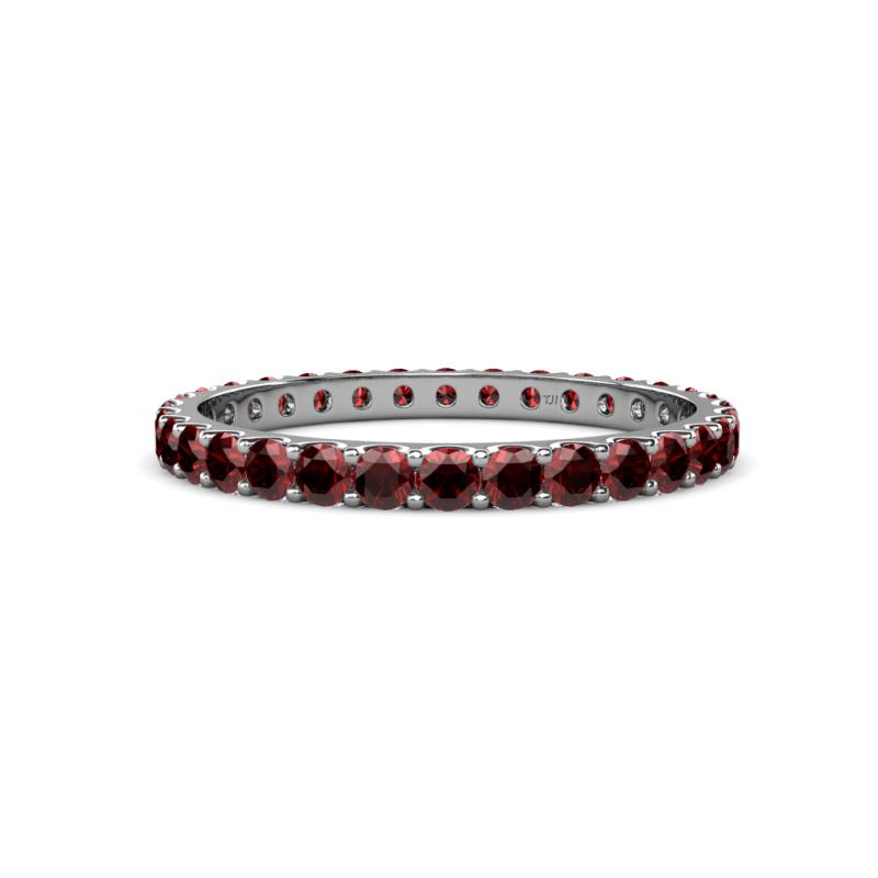 Audrey 2.70 mm Red Garnet U Prong Eternity Band 