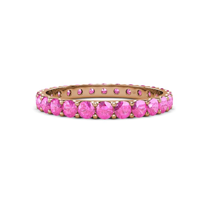Audrey 3.00 mm Pink Sapphire U Prong Eternity Band 