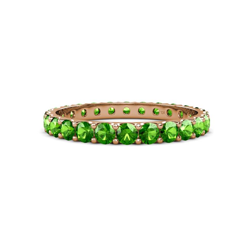 Audrey 3.00 mm Green Garnet U Prong Eternity Band 