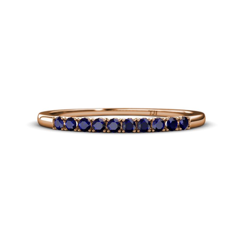 Emlynn 2.00 mm Blue Sapphire 10 Stone Wedding Band 