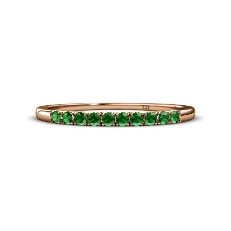 Emlynn 2.00 mm Green Garnet 10 Stone Wedding Band 