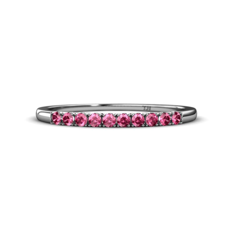 Emlynn 2.00 mm Pink Tourmaline 10 Stone Wedding Band 