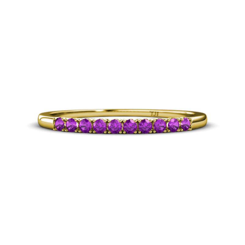 Emlynn 2.00 mm Amethyst 10 Stone Wedding Band 