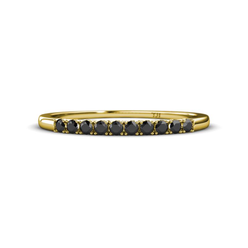 Emlynn 2.00 mm Black Diamond 10 Stone Wedding Band 