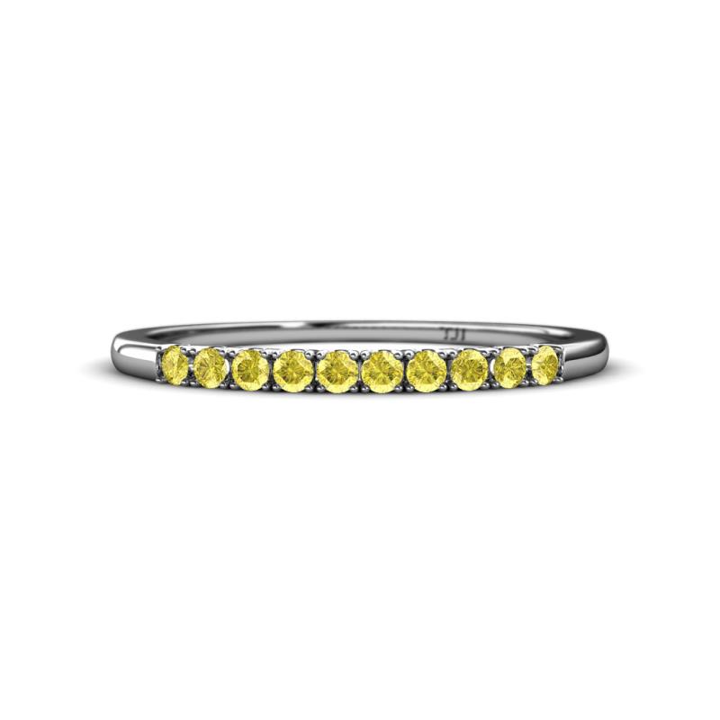 Emlynn 2.00 mm Yellow Sapphire 10 Stone Wedding Band 