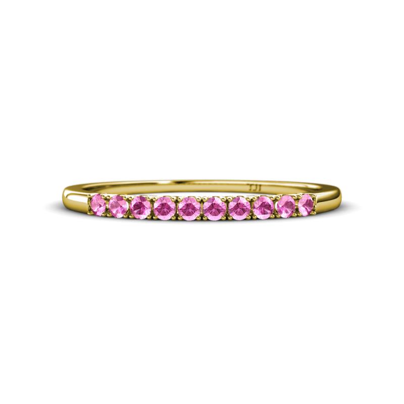 Emlynn 2.00 mm Pink Sapphire 10 Stone Wedding Band 