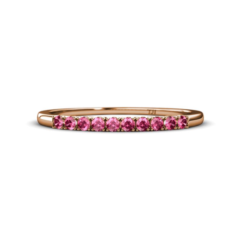 Emlynn 2.00 mm Pink Tourmaline 10 Stone Wedding Band 