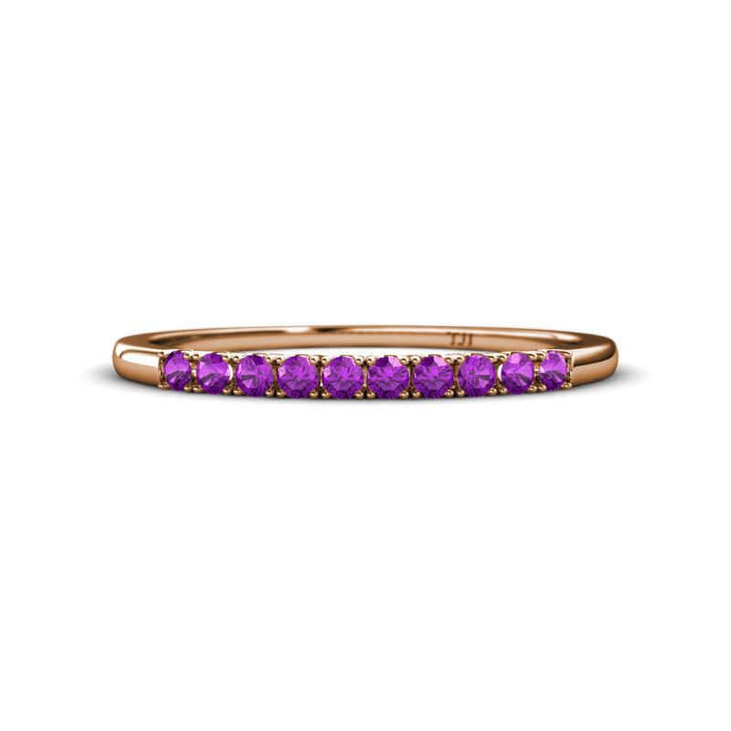 Emlynn 2.00 mm Amethyst 10 Stone Wedding Band 