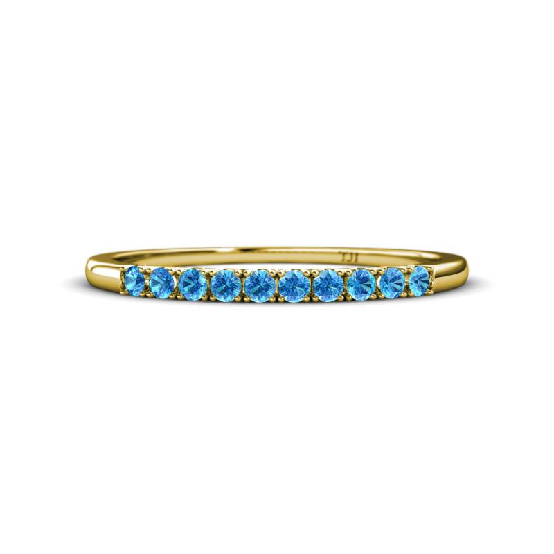 Emlynn 2.00 mm Blue Topaz 10 Stone Wedding Band 