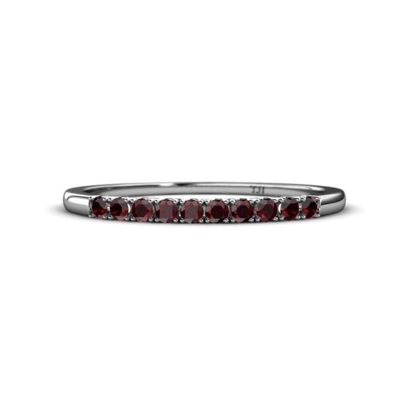 Emlynn 2.00 mm Red Garnet 10 Stone Wedding Band 