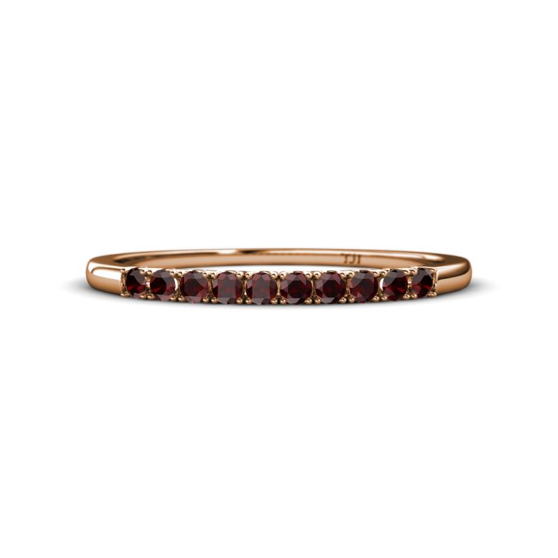 Emlynn 2.00 mm Red Garnet 10 Stone Wedding Band 