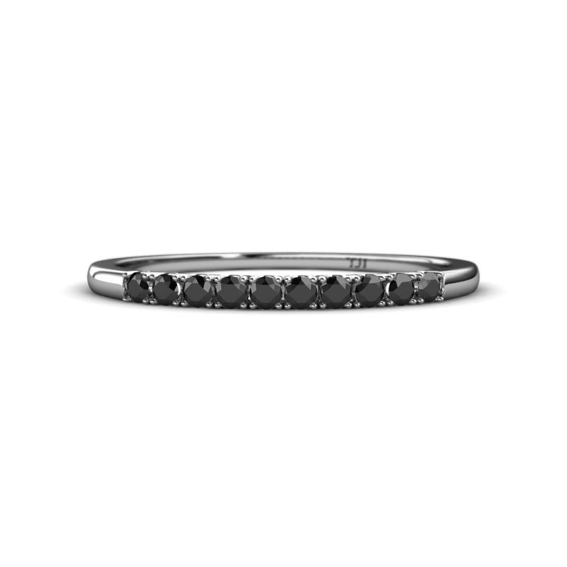 Emlynn 2.00 mm Black Diamond 10 Stone Wedding Band 