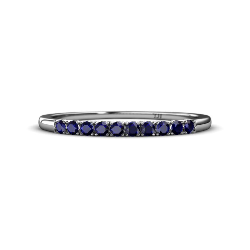 Emlynn 2.00 mm Blue Sapphire 10 Stone Wedding Band 