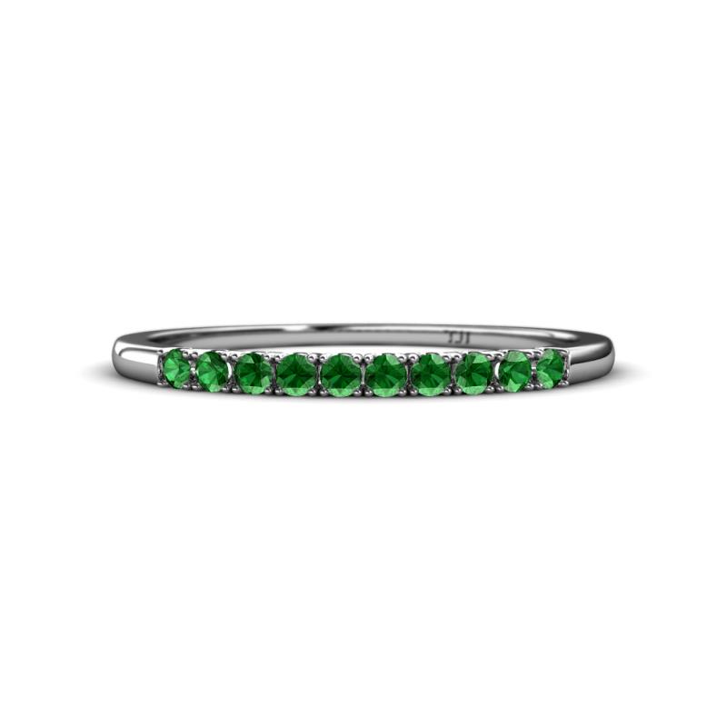 Emlynn 2.00 mm Green Garnet 10 Stone Wedding Band 