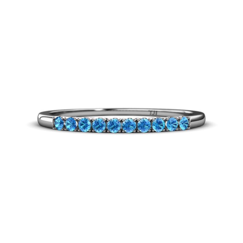 Emlynn 2.00 mm Blue Topaz 10 Stone Wedding Band 
