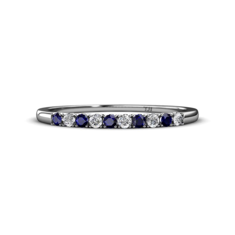 Emlynn 2.00 mm Blue Sapphire and Diamond 10 Stone Wedding Band 