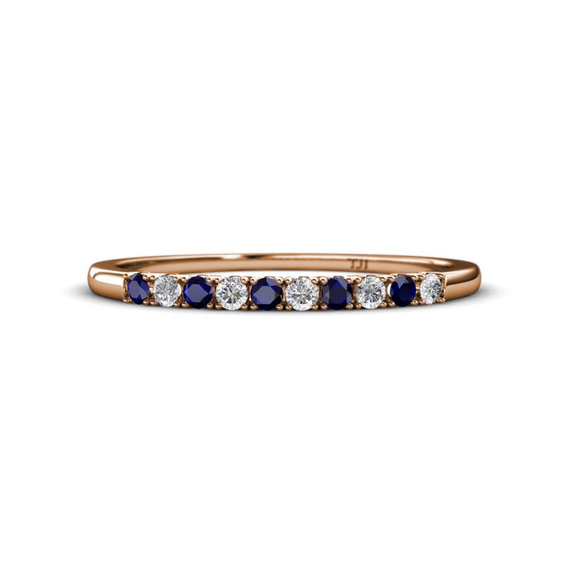 Emlynn 2.00 mm Blue Sapphire and Diamond 10 Stone Wedding Band 