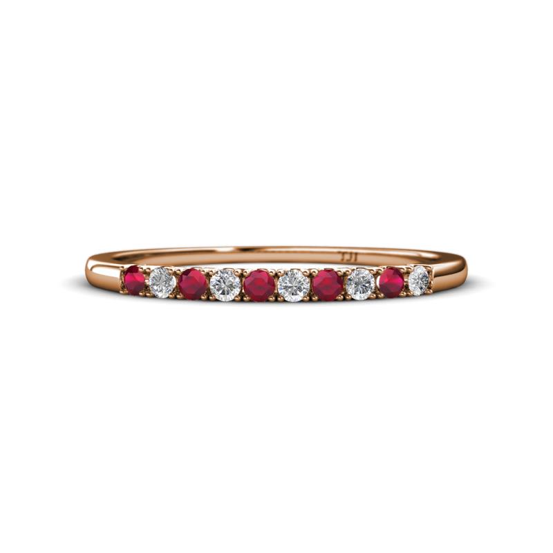 Emlynn 2.00 mm Ruby and Diamond 10 Stone Wedding Band 