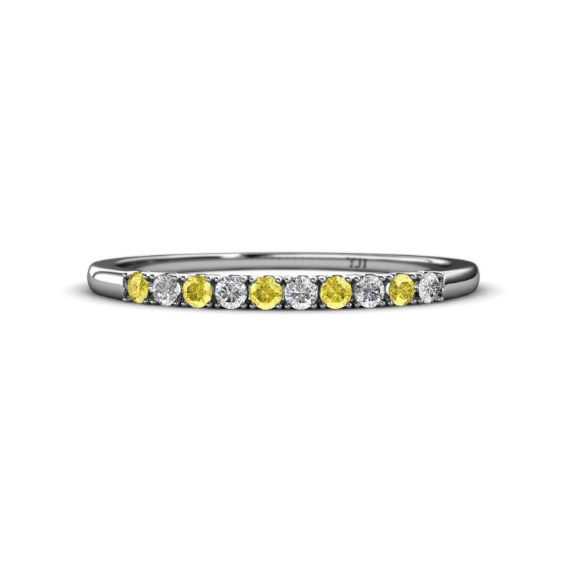 Emlynn 2.00 mm Yellow Sapphire and Diamond 10 Stone Wedding Band 