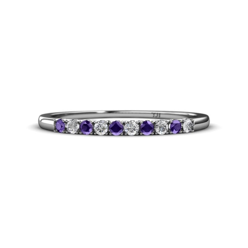 Emlynn 2.00 mm Iolite and Diamond 10 Stone Wedding Band 