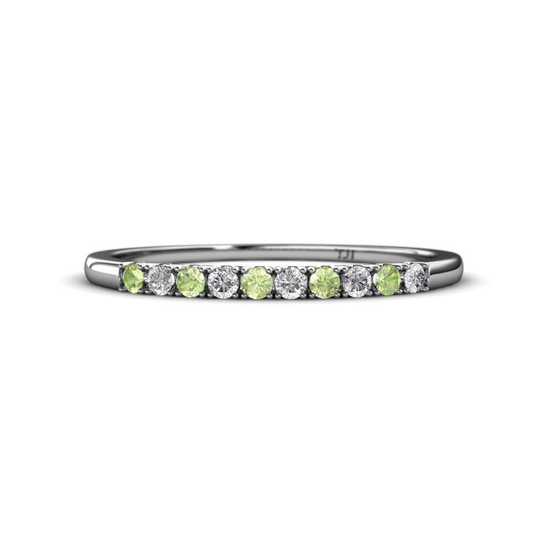 Emlynn 2.00 mm Peridot and Diamond 10 Stone Wedding Band 