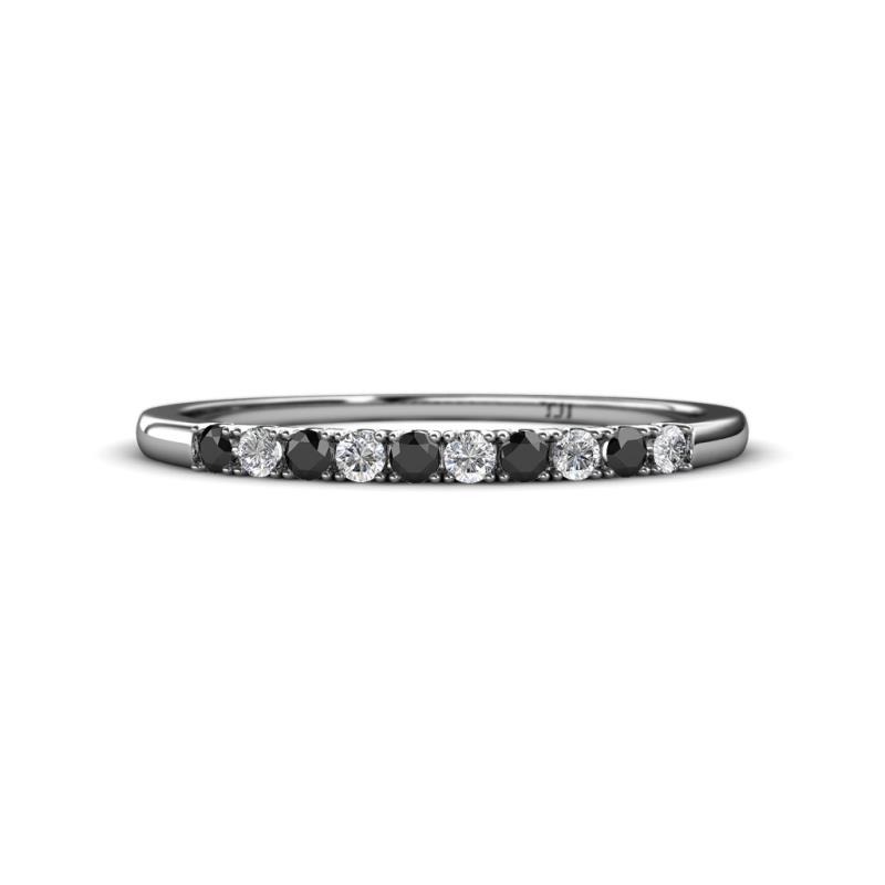 Emlynn 2.00 mm Black Diamond and Diamond 10 Stone Wedding Band 