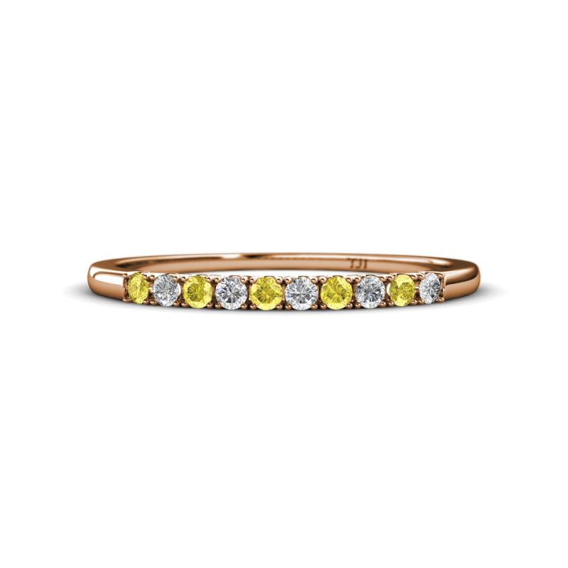 Emlynn 2.00 mm Yellow Sapphire and Diamond 10 Stone Wedding Band 