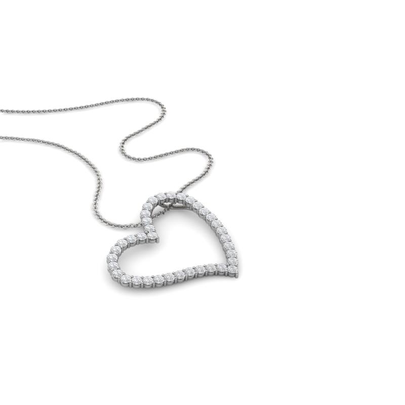 Avery White Sapphire Heart Pendant 
