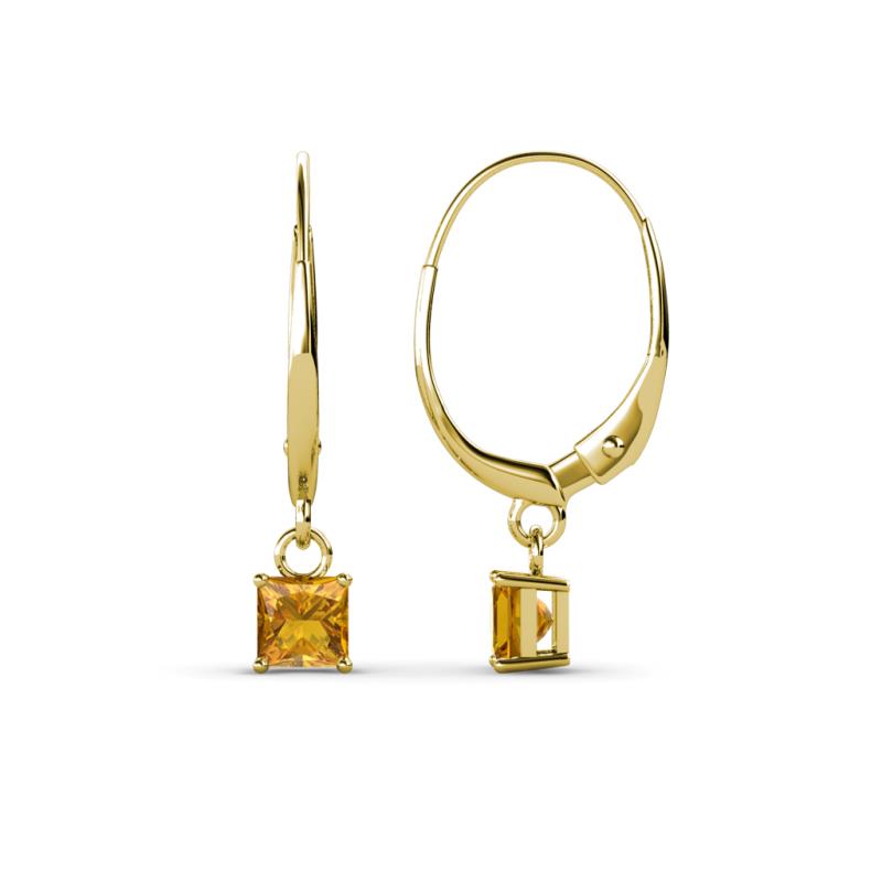 Qiana Citrine (4mm) Solitaire Dangling Earrings 
