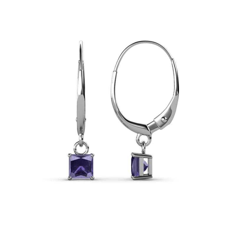 Qiana Iolite (4mm) Solitaire Dangling Earrings 